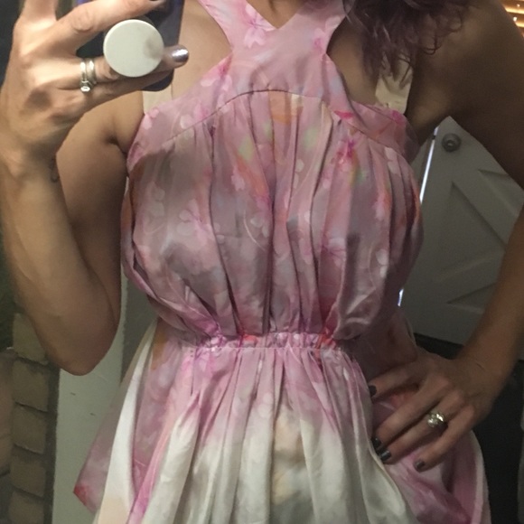 🔥STEAL🔥Nina Ricci Silk Halter Bubble Hem Dress - Picture 4 of 7